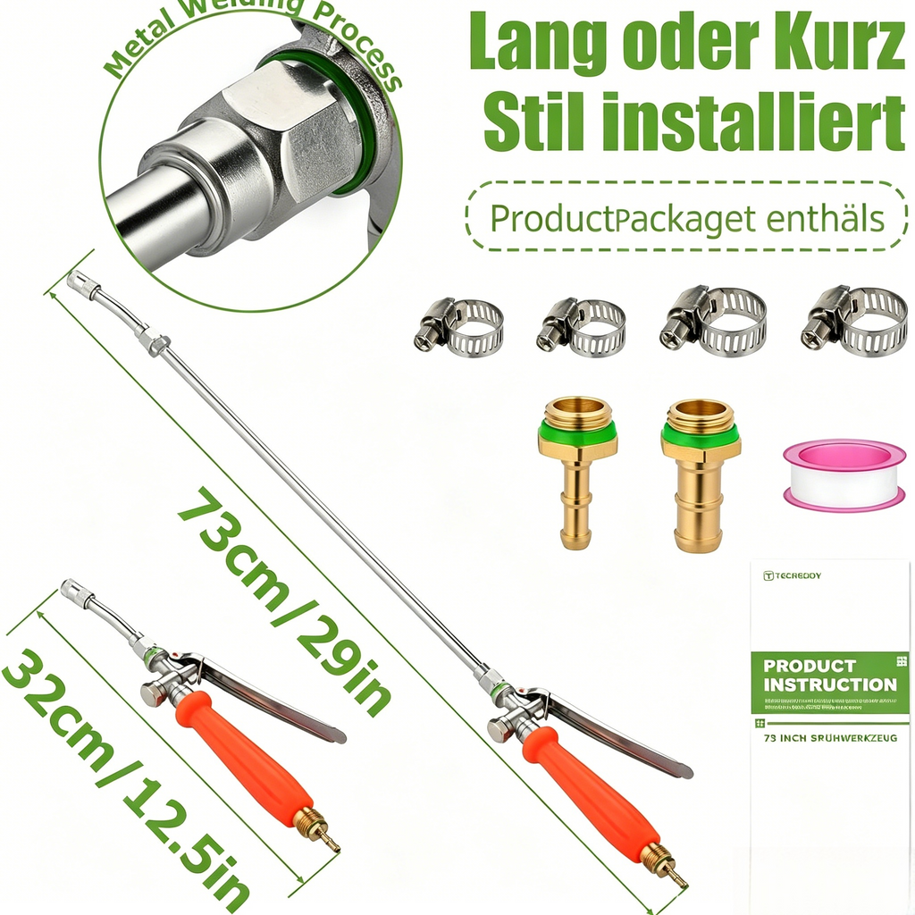 72cm Multifunktionale Gartenspritze mit Verlängerung: Hochdruck Hochdruckreiniger für Bewässerung, Autowäsche & Schädlingsbekämpfung