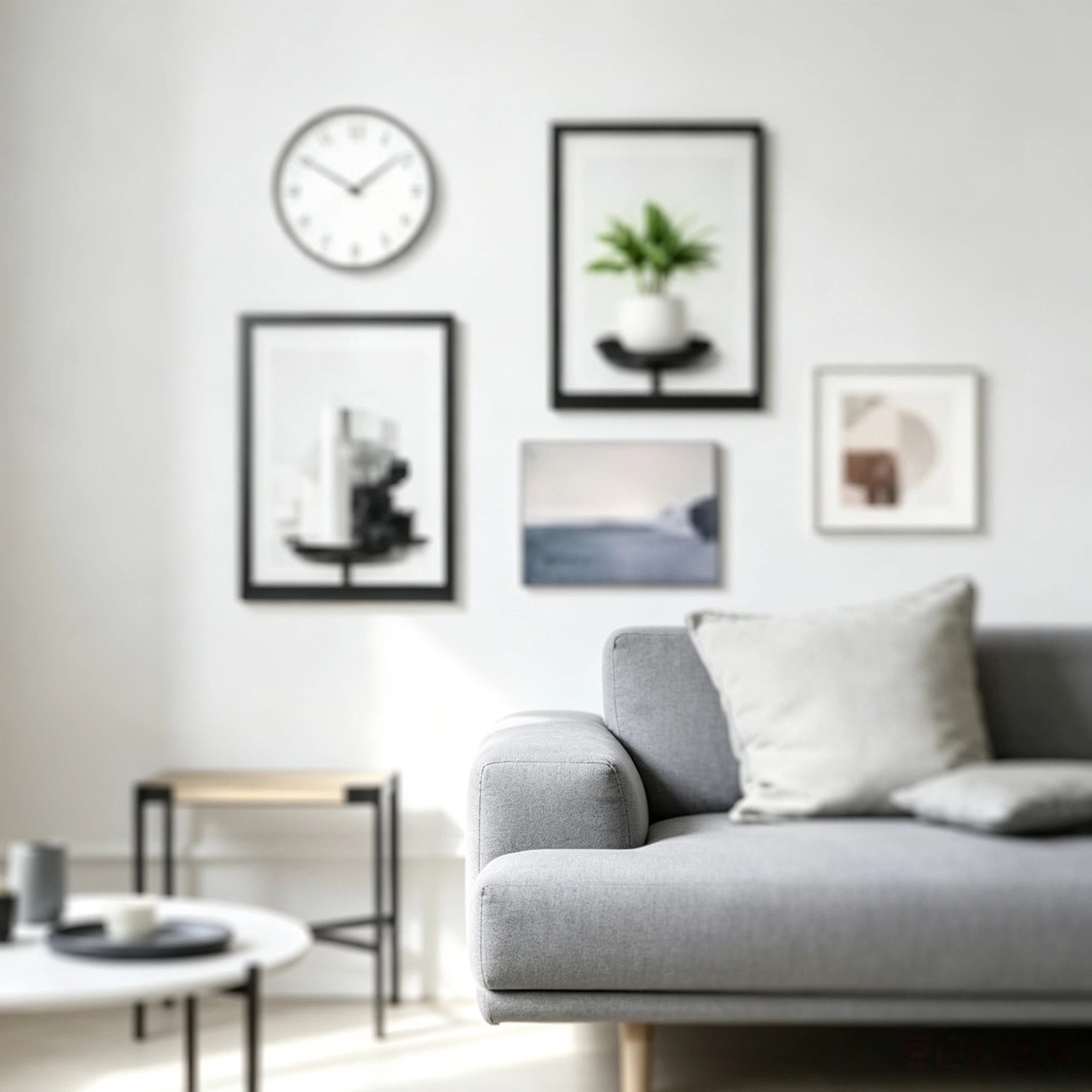 Wand-Pflanzenhalter im Bilderrahmen Design – Moderne Metall Wanddeko für Blumenständer, Pflanzentöpfe & Vasen – Schwarzer Metallrahmen für Wohnzimmer & Balkon