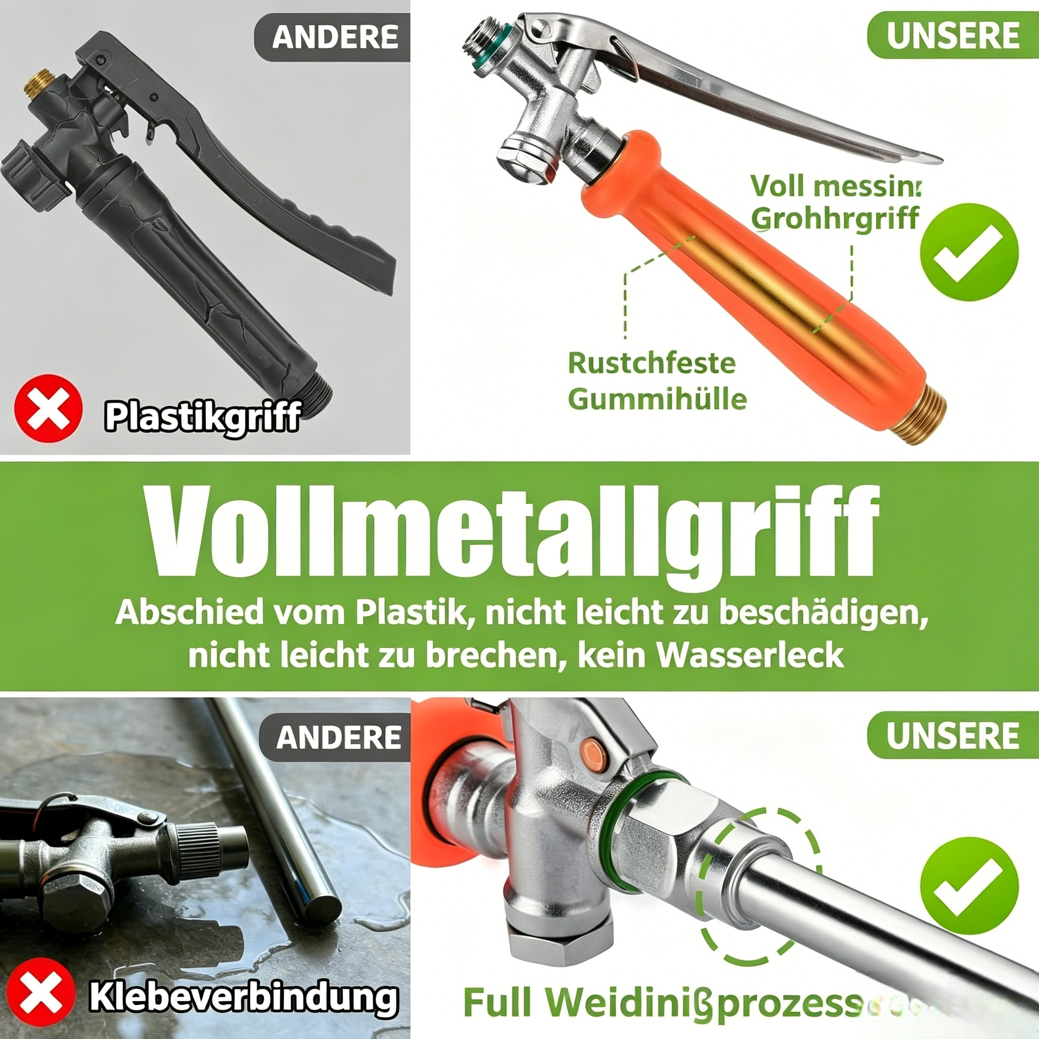 72cm Multifunktionale Gartenspritze mit Verlängerung: Hochdruck Hochdruckreiniger für Bewässerung, Autowäsche & Schädlingsbekämpfung