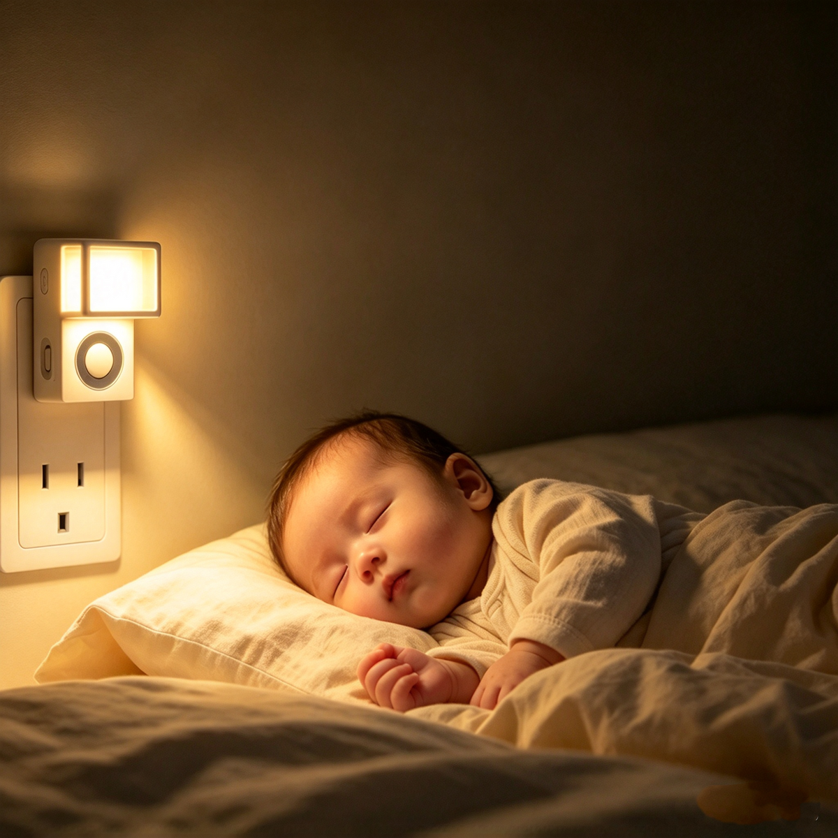 LED Steckdosen Nachtlicht mit Geräuschsensor (2er Pack) – Automatisches Baby Schlummerlicht mit Geräusch- & Lichtsensor, Smartes Orientierungslicht für Schlafzimmer, Flur & Treppe