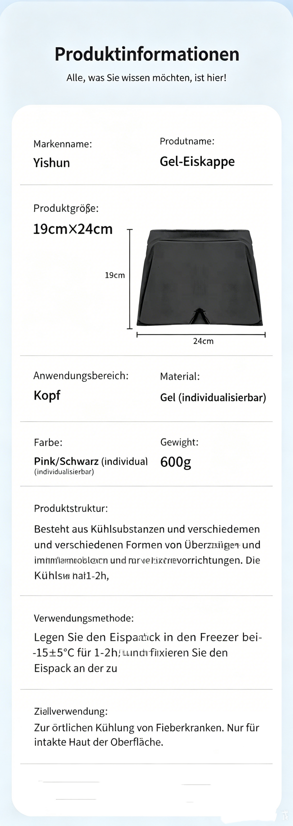 2-in-1 Gel-Kühlkappe: Kalt- & Warmkompresse mit Solid-Gel für den Kopf