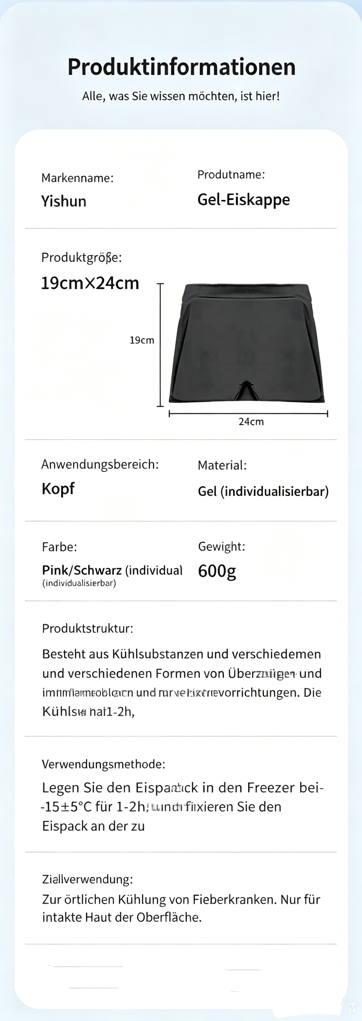 2-in-1 Gel-Kühlkappe: Kalt- & Warmkompresse mit Solid-Gel für den Kopf