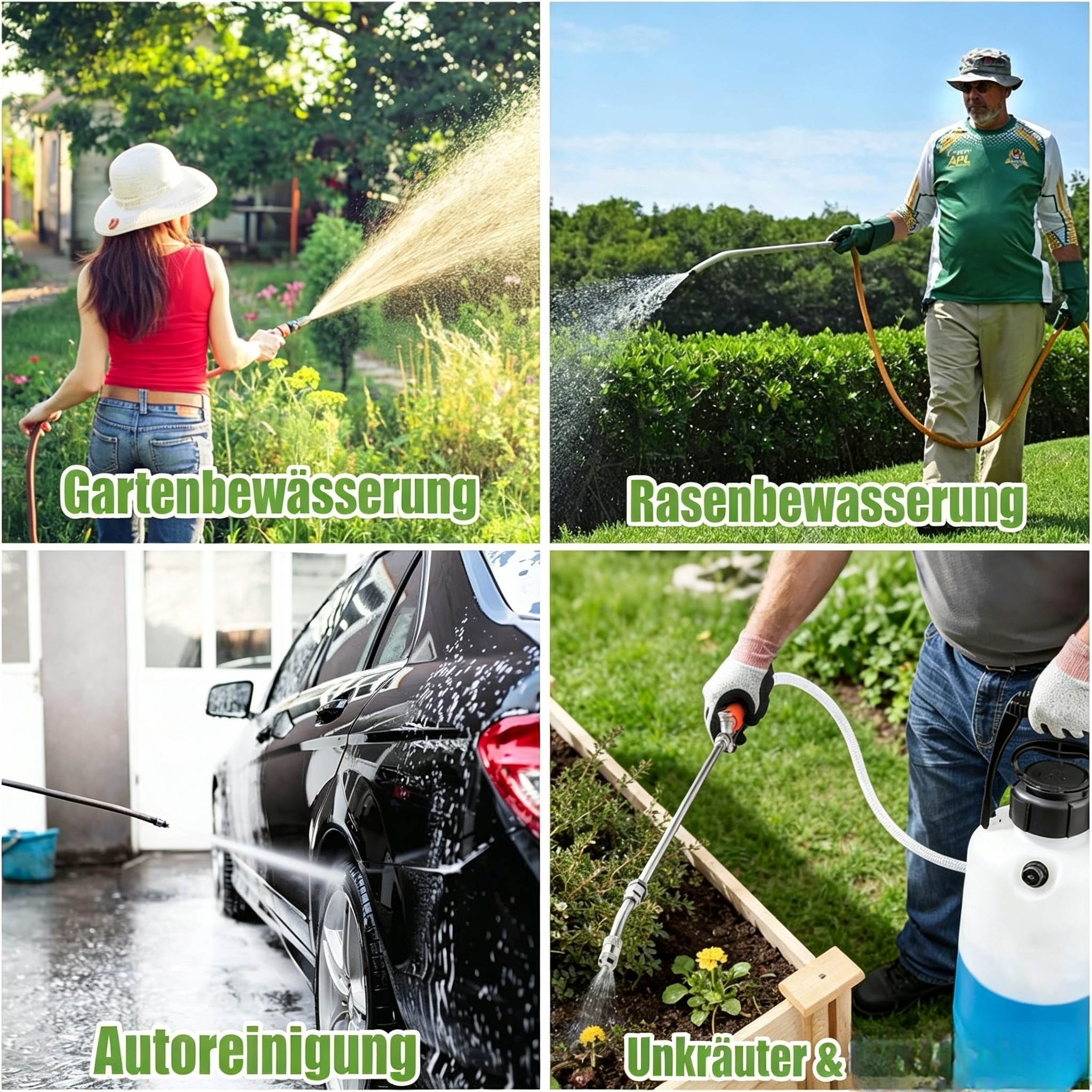 72cm Multifunktionale Gartenspritze mit Verlängerung: Hochdruck Hochdruckreiniger für Bewässerung, Autowäsche & Schädlingsbekämpfung