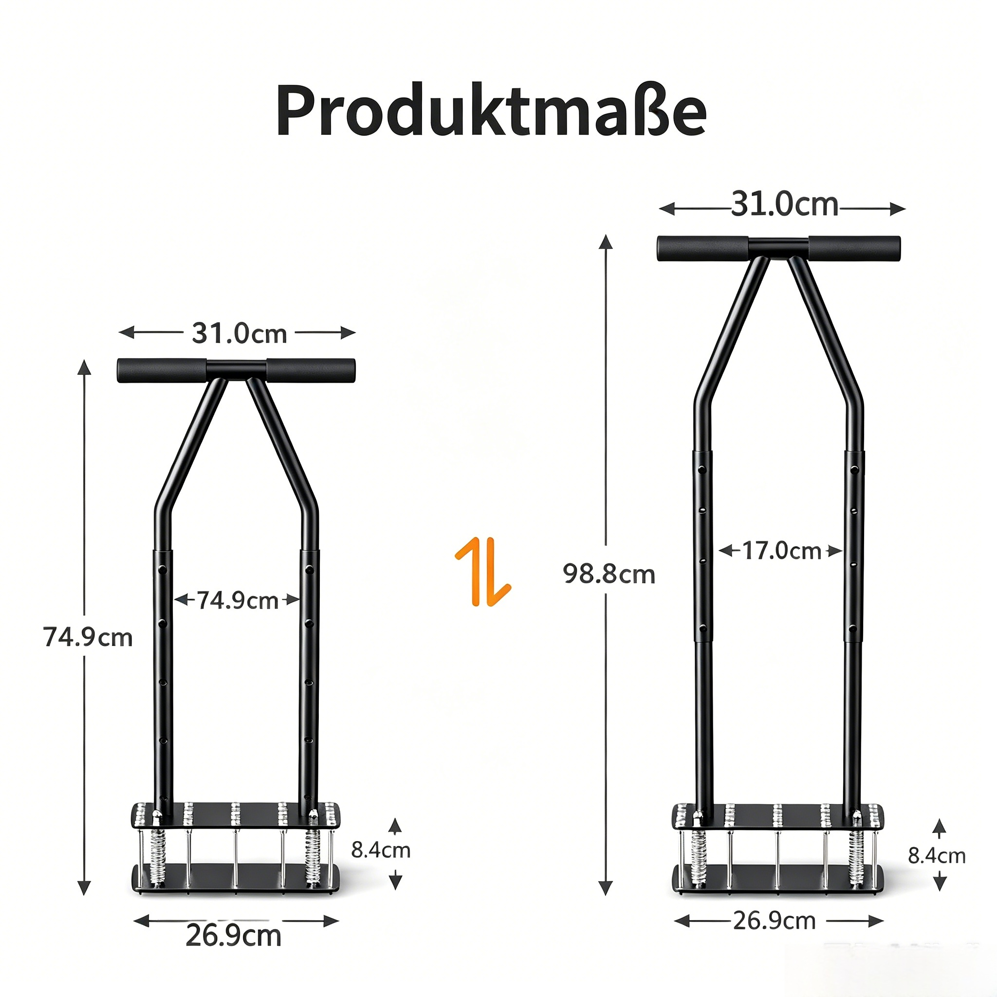 98.8cm*31cm Ergonomischer Rasenlüfter mit Auswurffeder: Manueller Aerifizierer mit Knieschutz für Rasenpflege