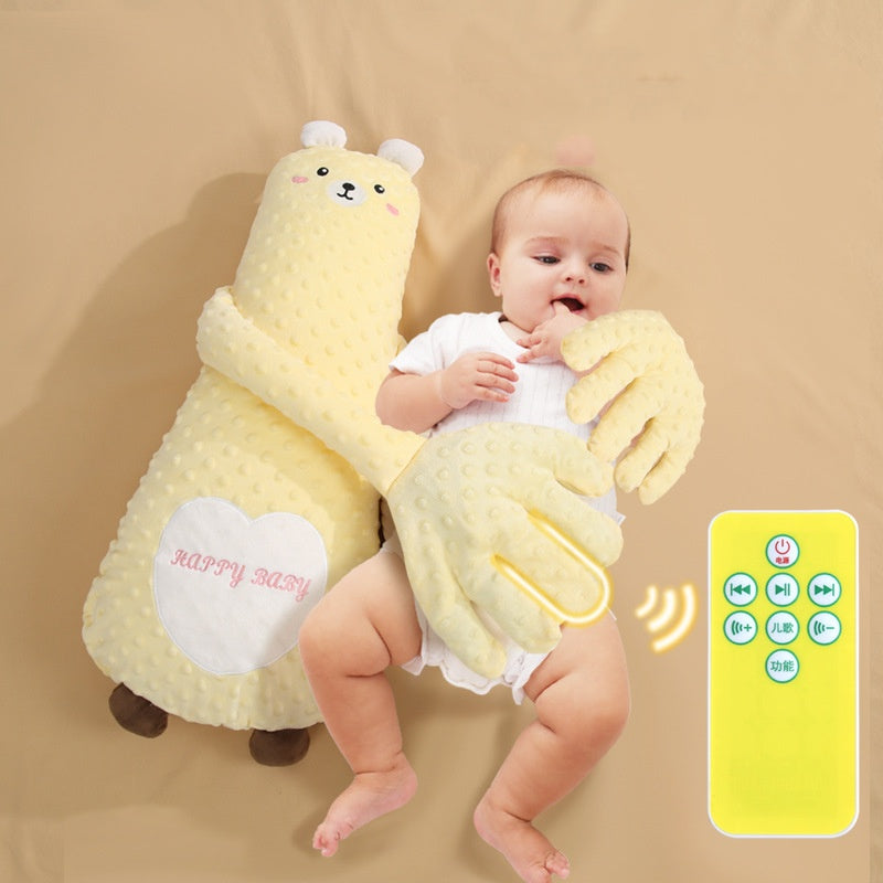 Baby Einschlafhilfe Beruhigungskissen in Handform Weiches Plüschtier für Neugeborene gegen Schreckreflex Gefühl der Geborgenheit beim Schlafen