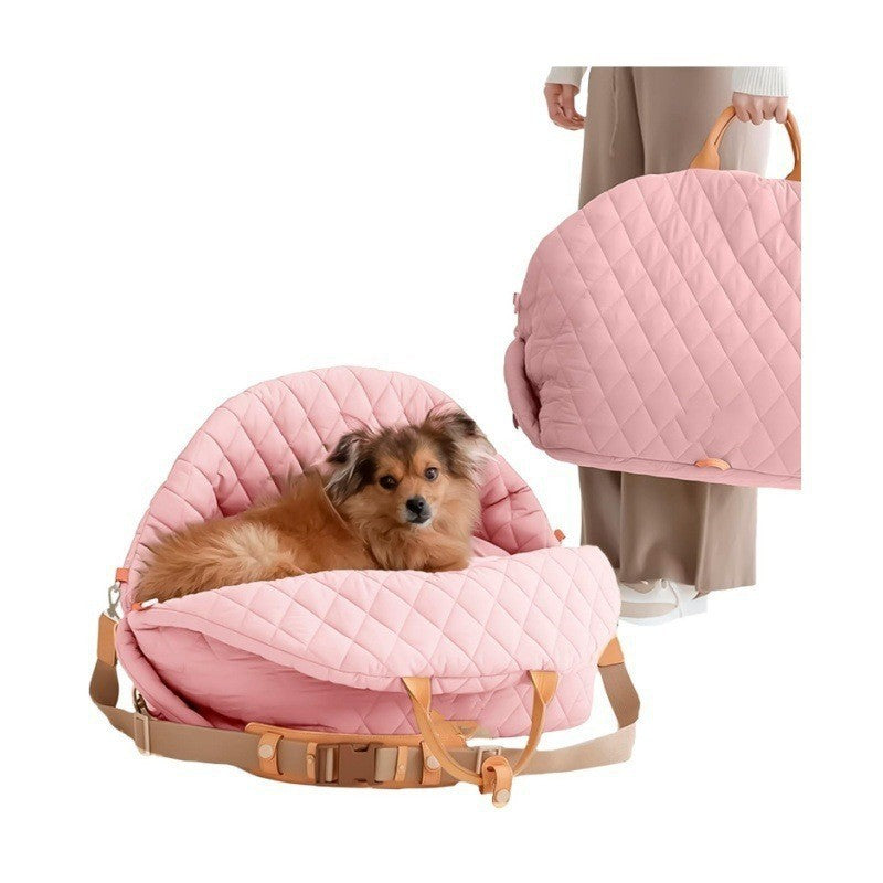 Gesteppte Hundetasche 3 in 1 Multifunktionales Haustierbett und Autositz für kleine Hunde und Katzen Modische Tragetasche mit weicher Polsterung