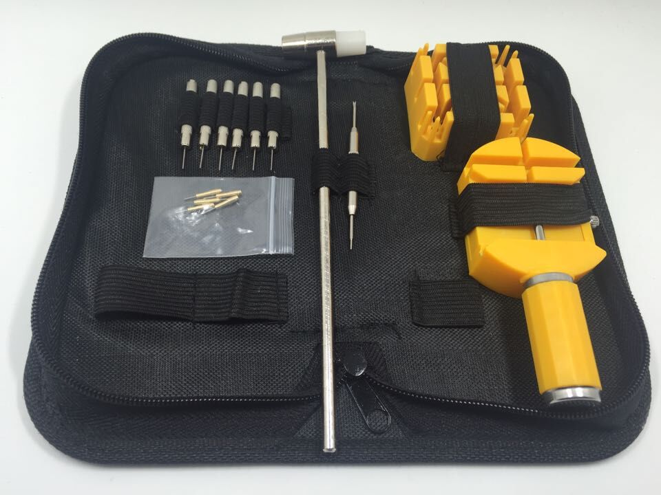 Umfangreiches Uhrenarmband Werkzeug Set zum Kürzen und Anpassen Universeller Stiftaustreiber für Metallarmband Glieder Praktisches Uhrmacher Set mit Zubehör