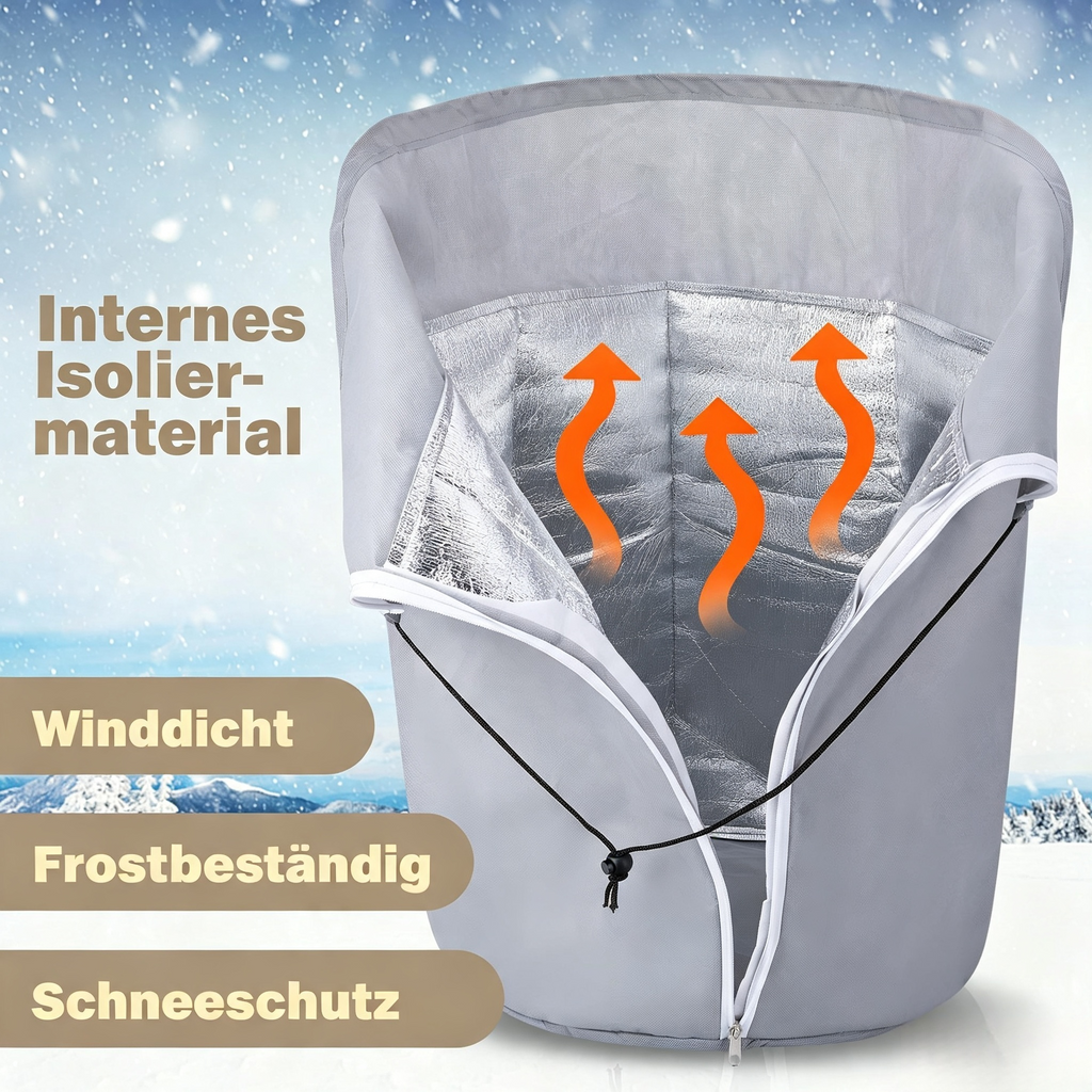 2-in-1 Pflanzen Winterschutzhülle mit Reißverschluss & Kordelzug – Frostschutz für Kübelpflanzen, Sträucher & Bäumchen