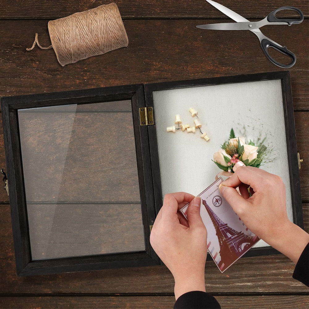 Vintage Objektrahmen für Trockenblumen – 3D tiefer Bilderrahmen im Barock-Stil – Schaukasten für Hochzeitsstrauß & Erinnerungen – Retro Glasbox zur Wandmontage & Tischdeko