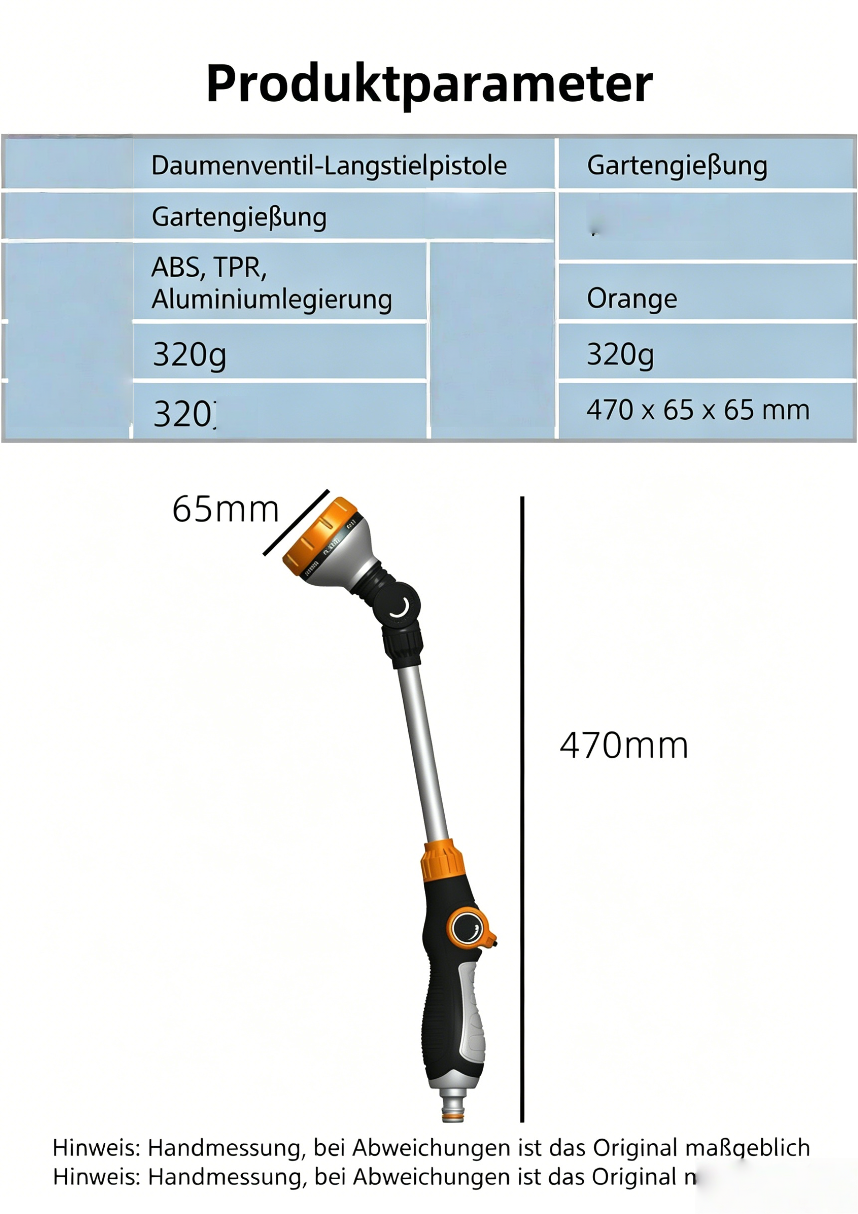 Multifunktions Gießstab für den Garten: Langer Bewässerungsstab mit verstellbarem Sprühkopf