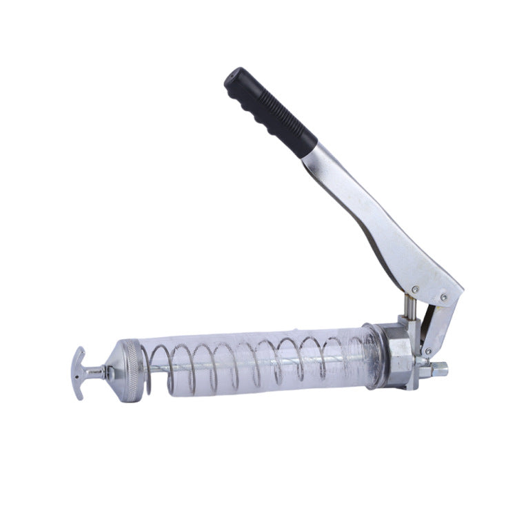 Transparente Fettpresse mit Hebelmechanismus, Kraftsparende Handhebel-Fettpresse, Universal Schmierpistole Set für Kfz, Landwirtschaft und Werkstatt