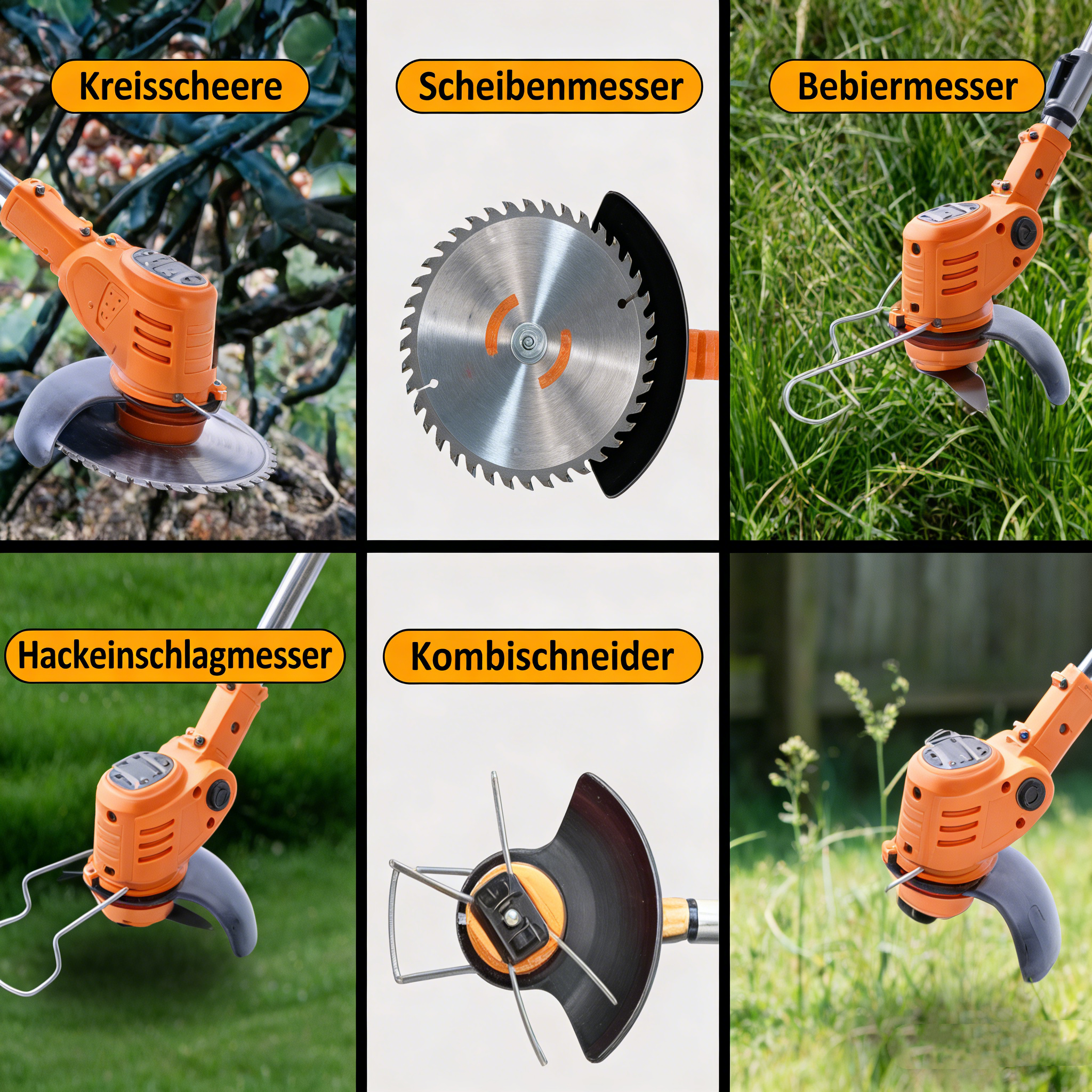 Gelber Akku-Rasentrimmer – Kompakter Elektro-Freischneider für den Hausgarten