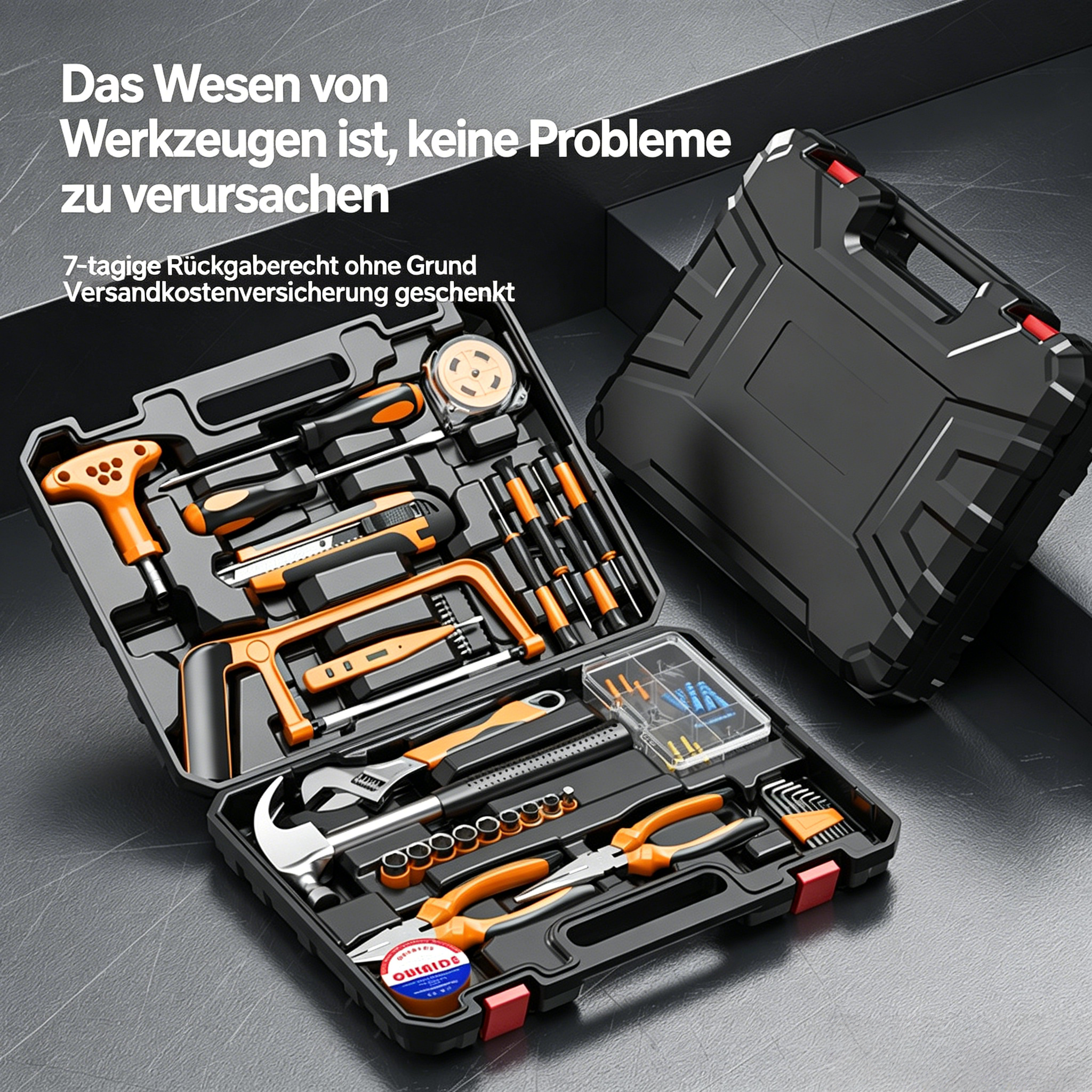 82-teilig Werkzeugkoffer Set Handwerkzeug Set Haushaltswerkzeug Universal Werkzeugset mit Koffer für Familie und Haushalt Repair Tool Kit