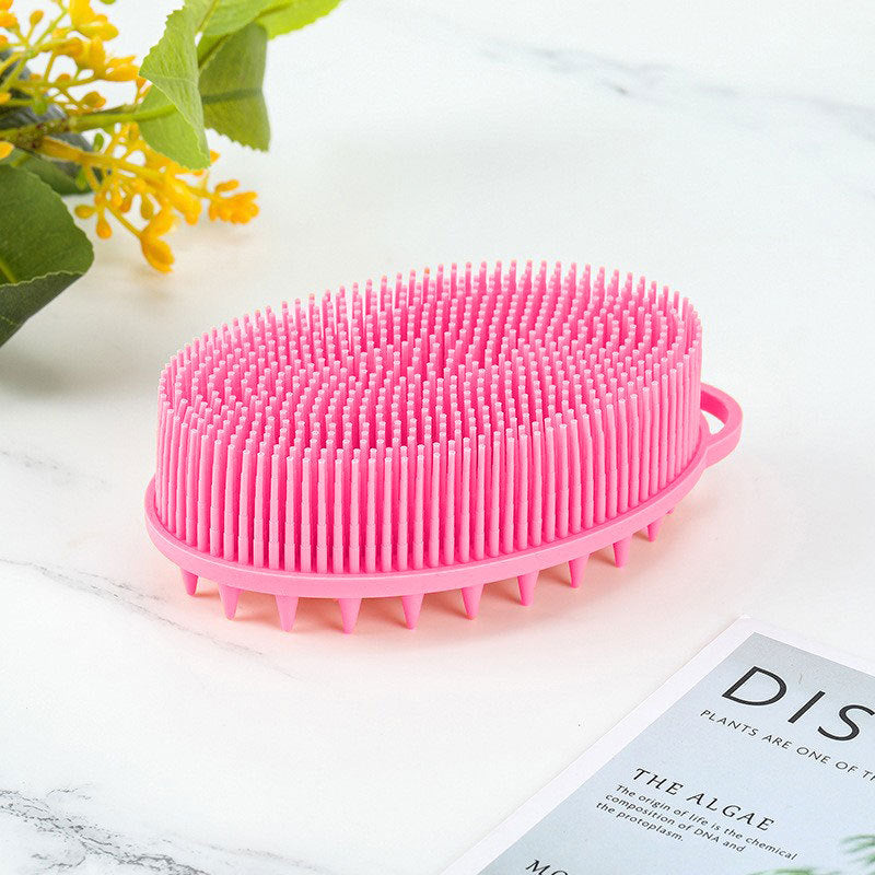 3-in-1 Silikon Badebürste mit Handschlaufe – Massage-Duschbürste für Körper & Kopfhaut – Hygienischer Silikon-Schrubber – Peeling & Reinigung