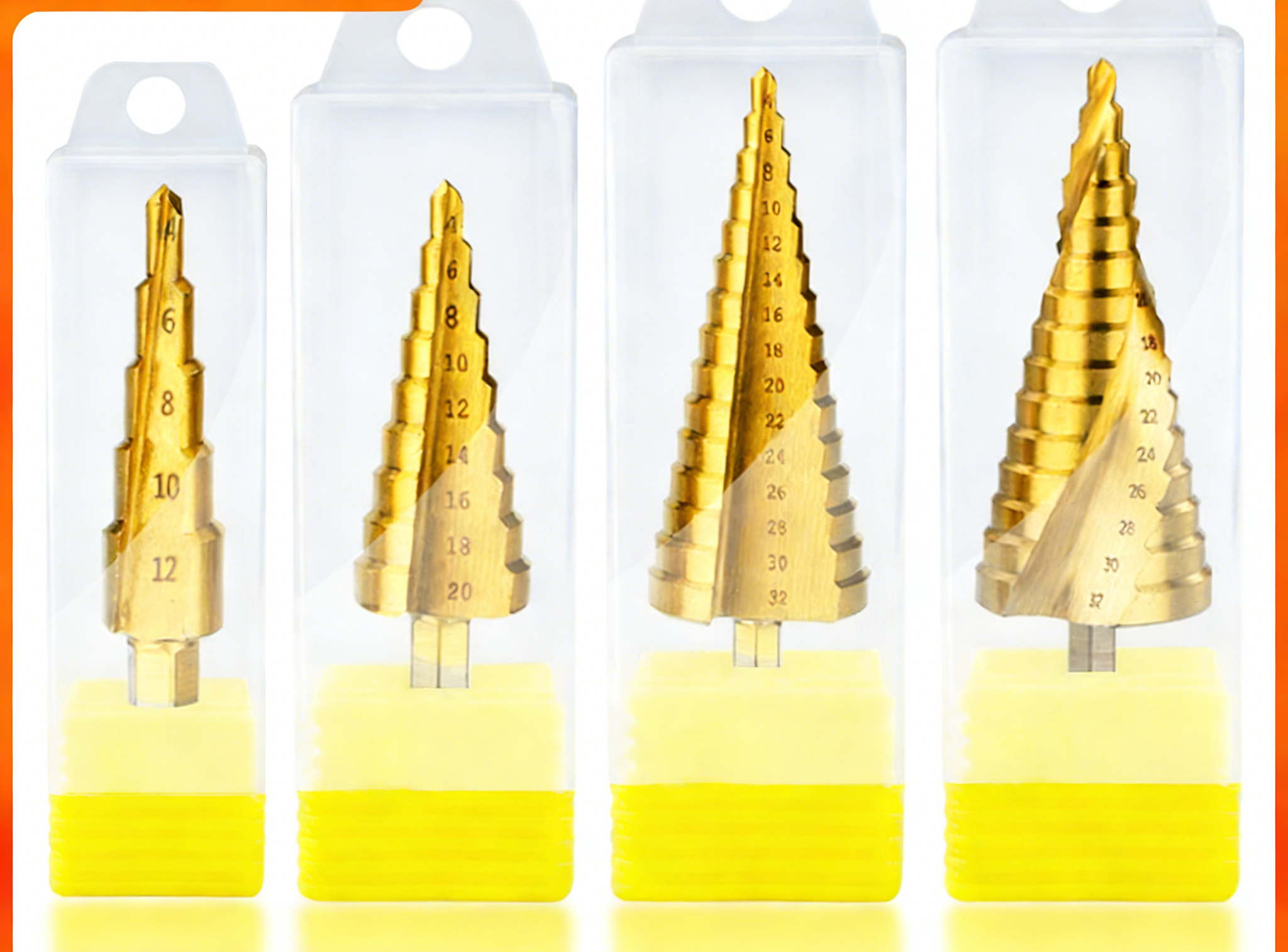 3-teiliges Stufenbohrer Set HSS Titan – Kegelbohrer mit Sechskantschaft für Metall & Holz – Multifunktionaler Schälbohrer & Lochknacker zum Erweitern & Entgraten