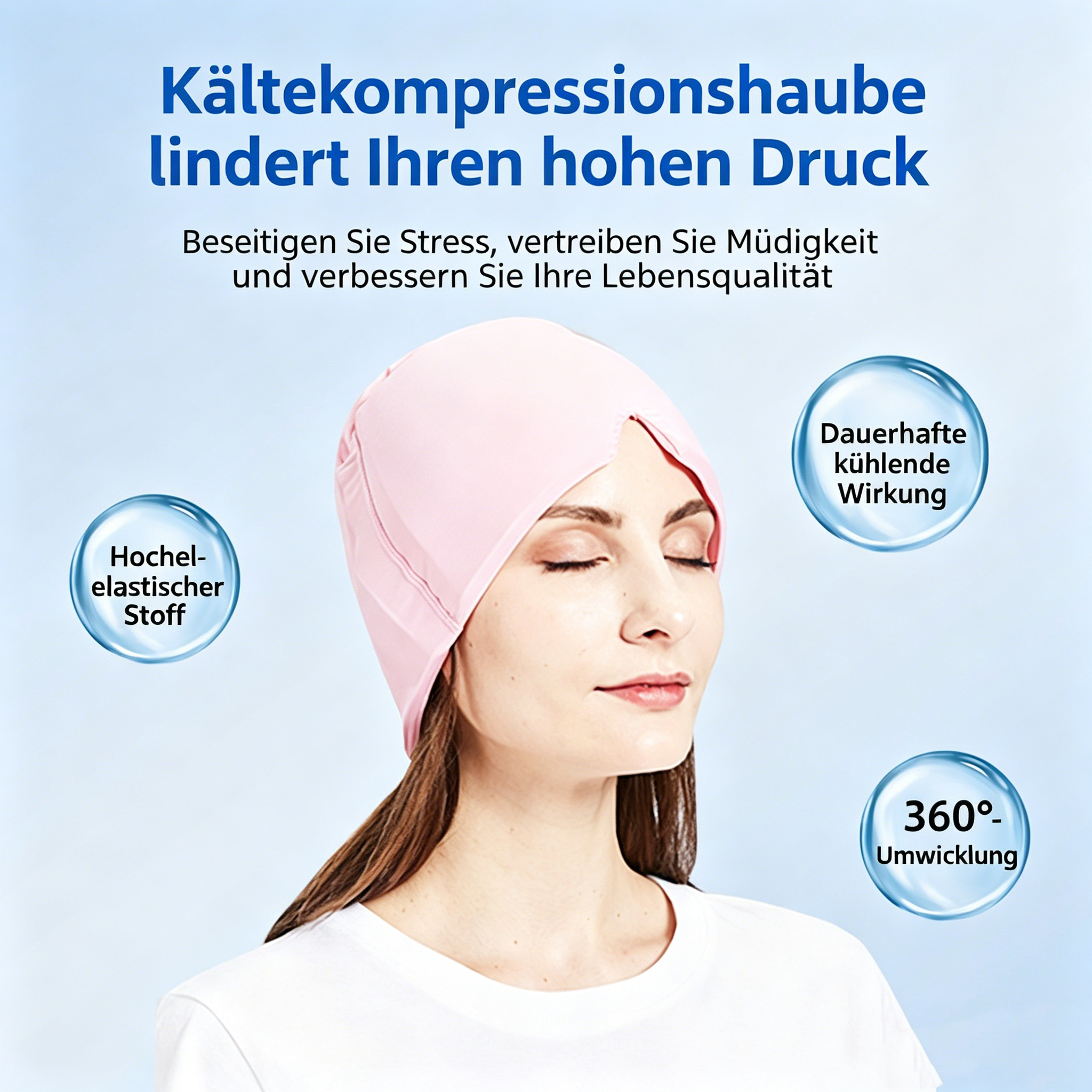 2-in-1 Gel-Kühlkappe: Kalt- & Warmkompresse mit Solid-Gel für den Kopf