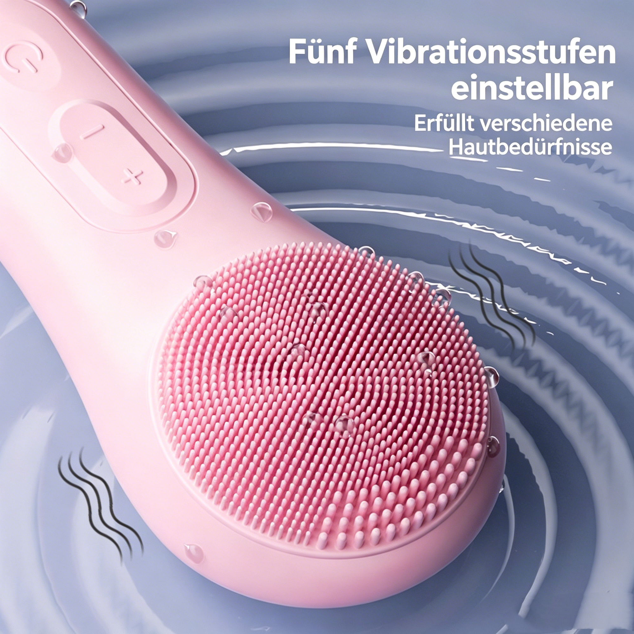 Elektrische Gesichtsreinigungsbürste aus Silikon: Wasserdichte Schall-Gesichtsreiniger mit Wärmefunktion