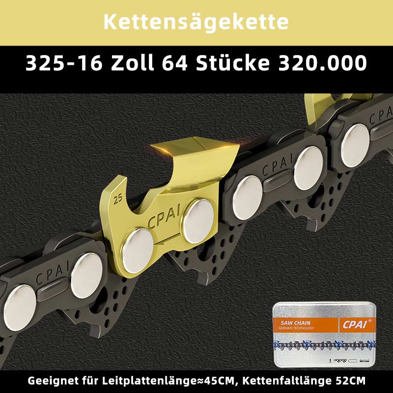 325 Universal Kettensäge Kette 16 Zoll - 1 groß 8 Holzsäge Kette für Elektrokettensägen