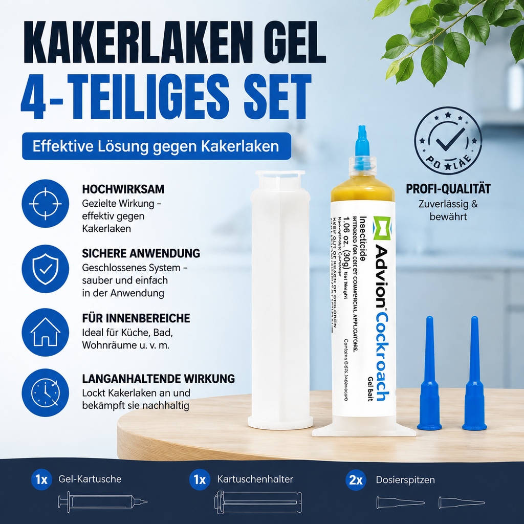 Kakerlaken Gel 4-Teiliges Set (1x 30g) – Praktischer Ungezieferköder