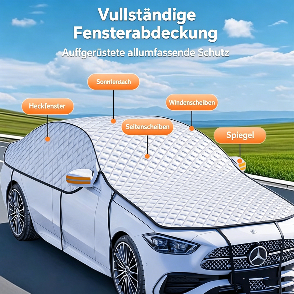 Frontscheibenabdeckung Auto 4-Jahreszeiten: Sonnenschutz & Eisschutzfolie für die Windschutzscheibe