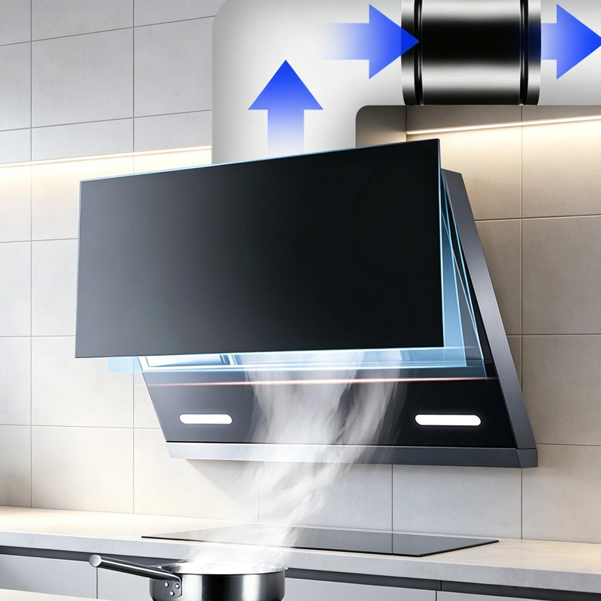 Rohrlüfter  Kanalventilator – Leistungsstarker Rohrventilator für Bad, Küche, Keller & Growbox – Starke Abluft & Zuluft Ventilator (Schwarz/Weiß)