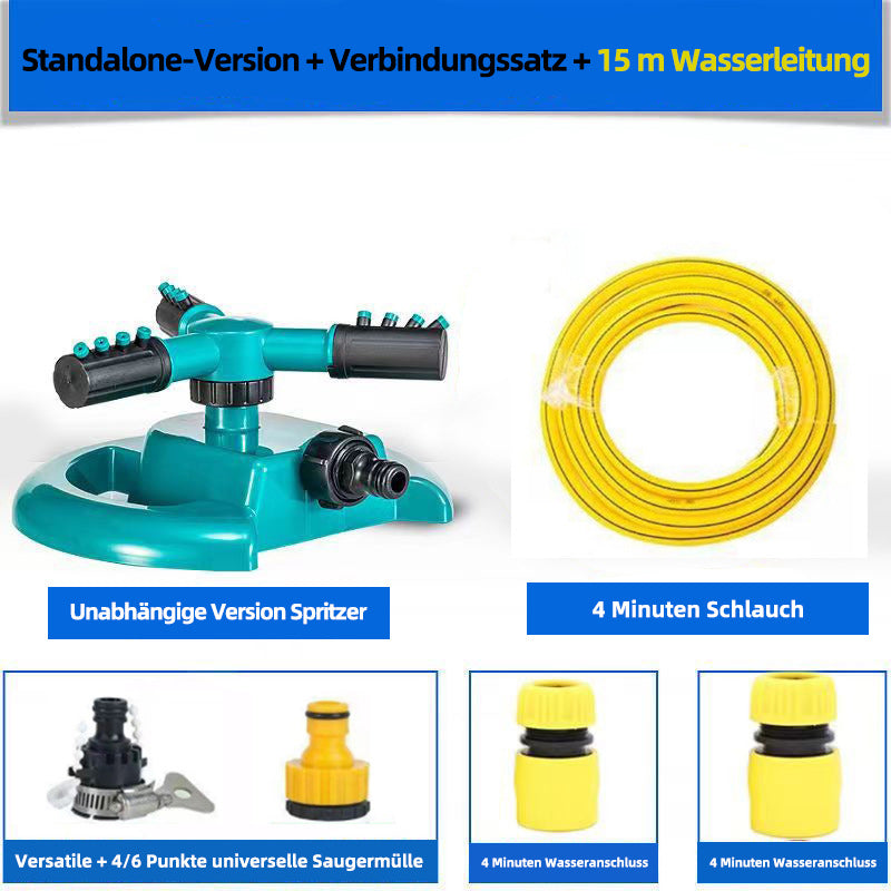 360° drehbarer Gartensprinkler für Gemüse & Garten – automatischer Bewässerungssprenger für Grünflächen & Landwirtschaft