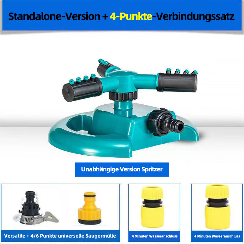 360° drehbarer Gartensprinkler für Gemüse & Garten – automatischer Bewässerungssprenger für Grünflächen & Landwirtschaft