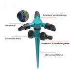 360° drehbarer Gartensprinkler mit Erdspieß – automatischer Bewässerungssprenger für Rasen & Gartenpflanzen