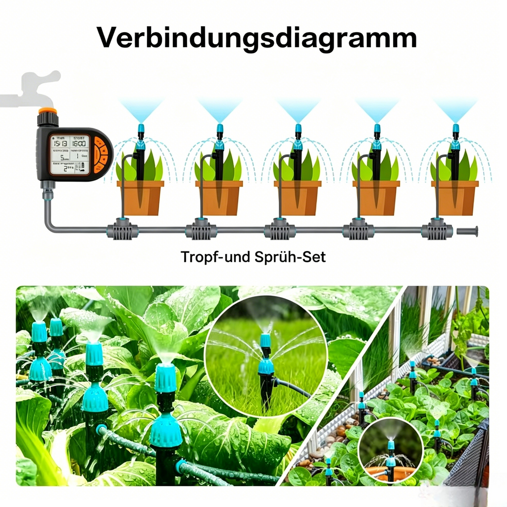 Intelligenter Bewässerungscomputer für den Garten: Automatische Bewässerungsuhr für Urlaub