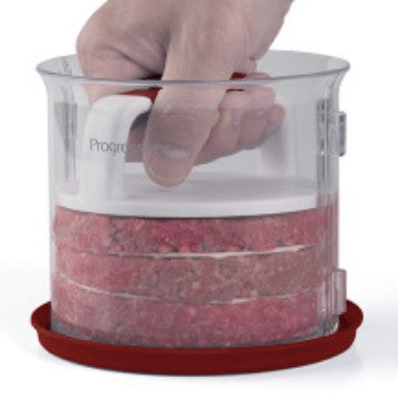 13.2*12.5 CM Manuelle Burgerpresse Set mit Behälter – Antihaft Pattymaker für Gleichmäßige Hamburger & Grillen