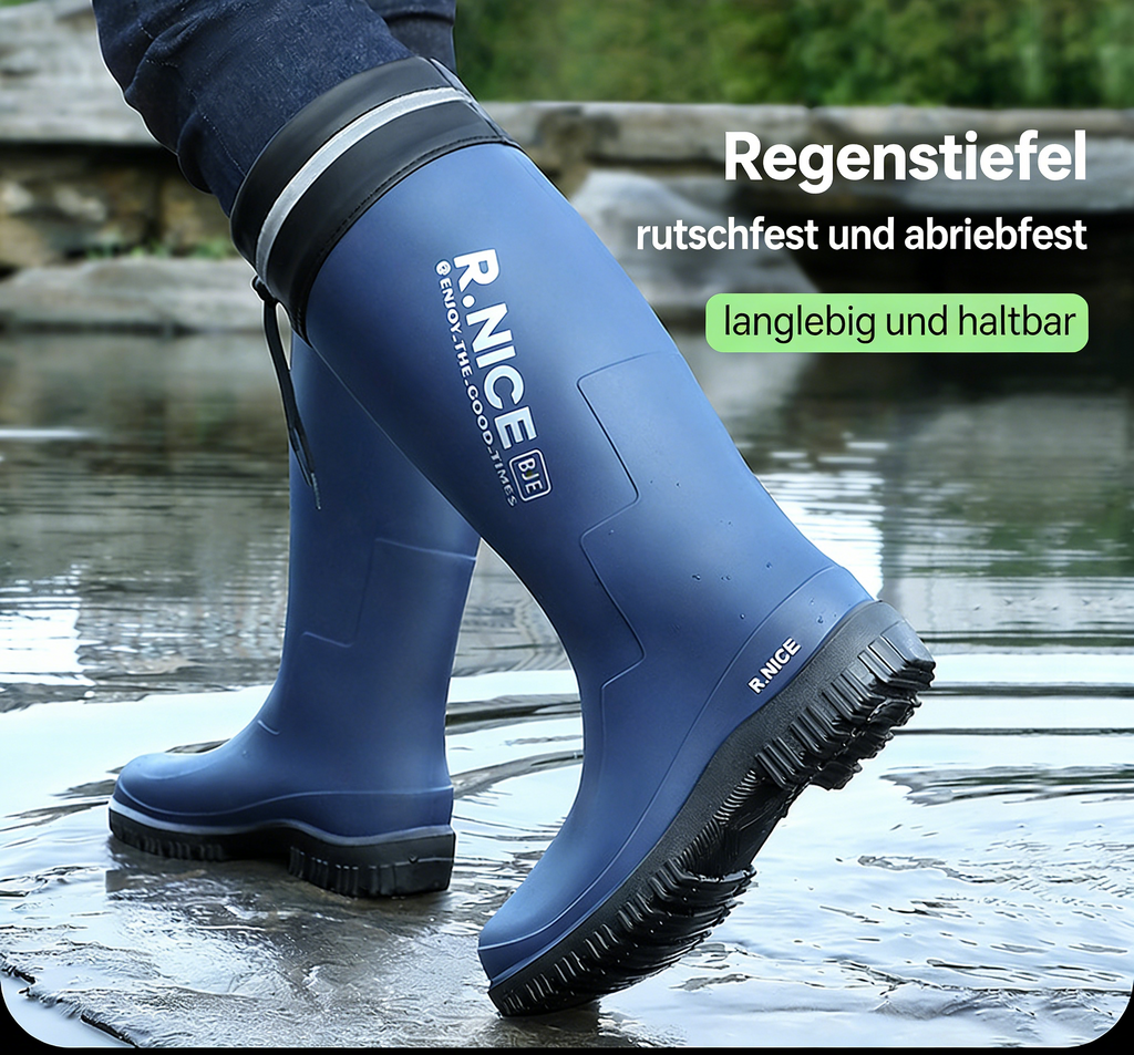 Faltbare Regenstiefel – Hohe Gummistiefel für nasses Wetter, rutschfest & langlebig
