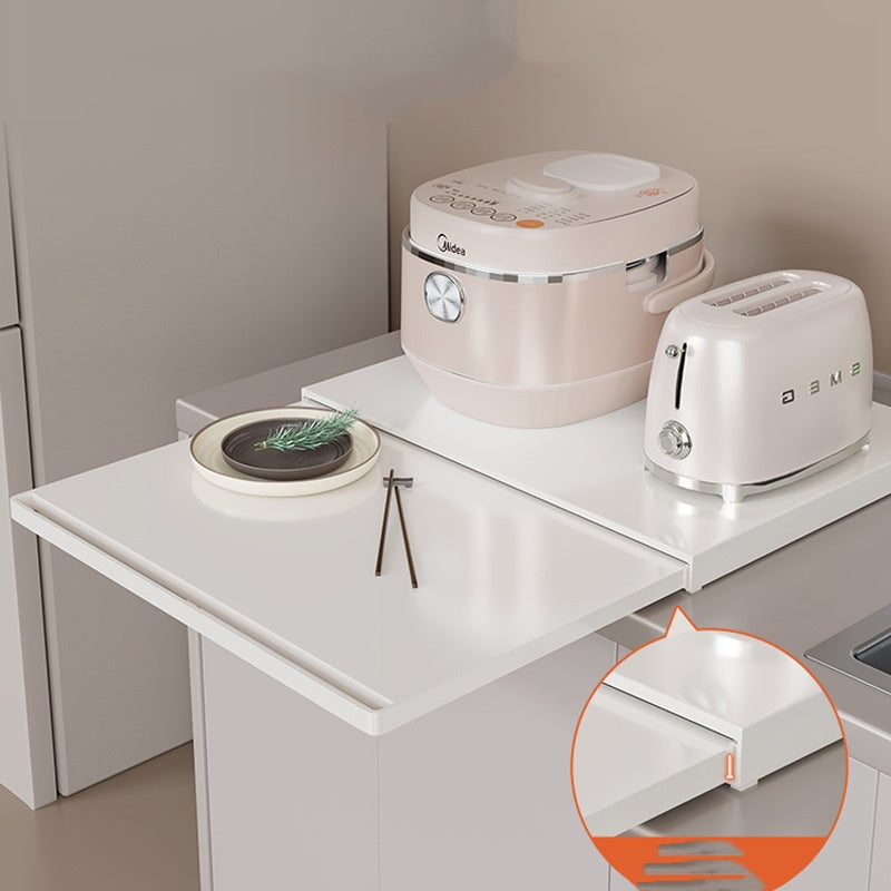 Ausziehbares Küchenregal für die Arbeitsplatte Längenverstellbares Gewürzregal aus Metall Multifunktionale Küchenablage für Töpfe und Geschirr