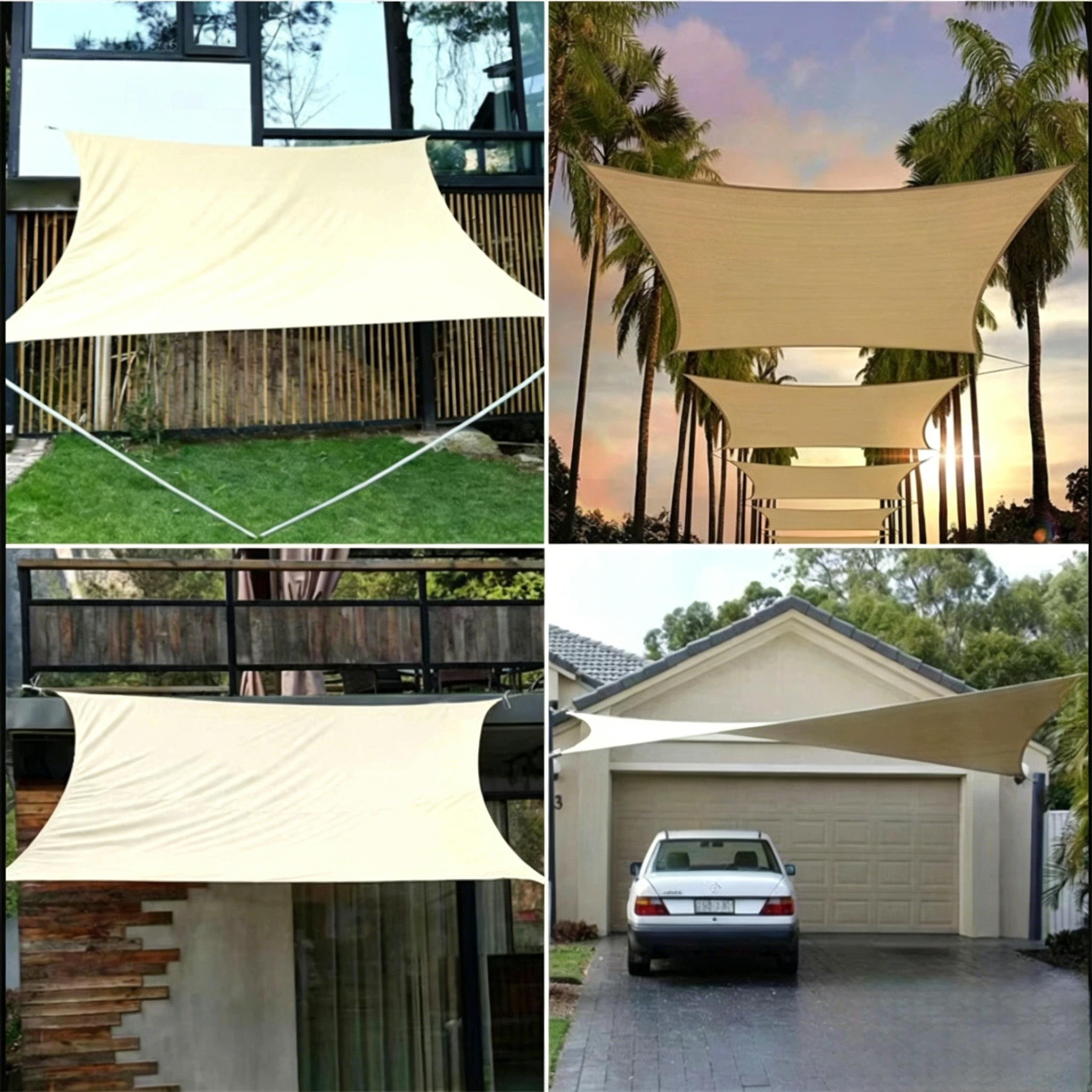 2*4m Wasserabweisendes Sonnensegel Rechteckig: UV-Schutz Sonnenschutz für Garten, Pool & Terrasse
