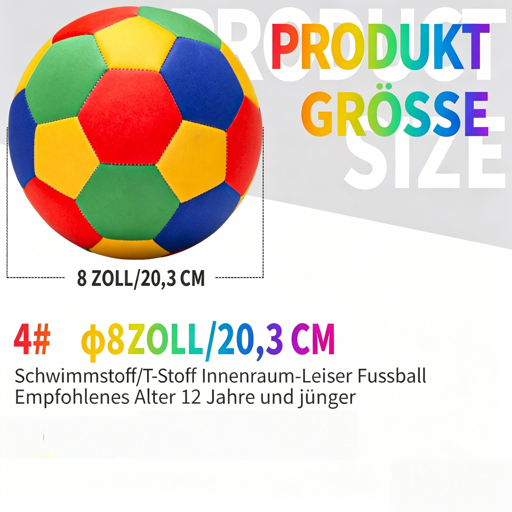 Geräuscharmer Neopren Fußball Größe 4: Weicher & wasserdichter Softfußball für Strand & Halle
