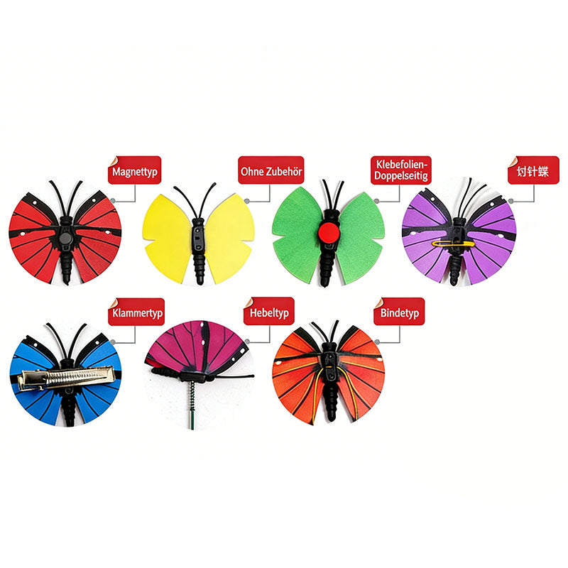 3D Schmetterling Steckdeko Doppel Schicht 10er Set PVC Garten Rasen Deko Einstecker