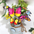 3D Schmetterling Steckdeko Doppel Schicht 10er Set PVC Garten Rasen Deko Einstecker