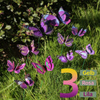 3D Schmetterling Steckdeko Doppel Schicht 10er Set PVC Garten Rasen Deko Einstecker