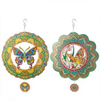 3D Windspiel Mandala Schmetterling Garten Hängedeko Edelstahl Windspiel für Terrasse & Hof