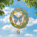 3D Windspiel Mandala Schmetterling Garten Hängedeko Edelstahl Windspiel für Terrasse & Hof