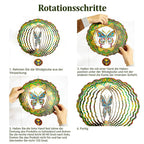 3D Windspiel Mandala Schmetterling Garten Hängedeko Edelstahl Windspiel für Terrasse & Hof