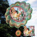 3D Windspiel Mandala Schmetterling Garten Hängedeko Edelstahl Windspiel für Terrasse & Hof