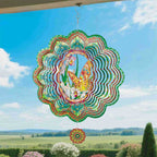 3D Windspiel Mandala Schmetterling Garten Hängedeko Edelstahl Windspiel für Terrasse & Hof
