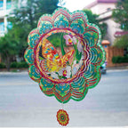 3D Windspiel Mandala Schmetterling Garten Hängedeko Edelstahl Windspiel für Terrasse & Hof