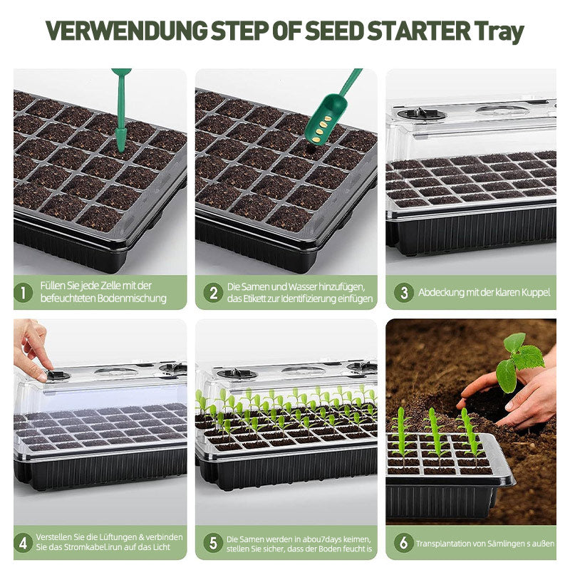 40er-Set Pflanzbehälter Anzuchtbox mit Pflanzenlampe Pflanzenwachstumslicht