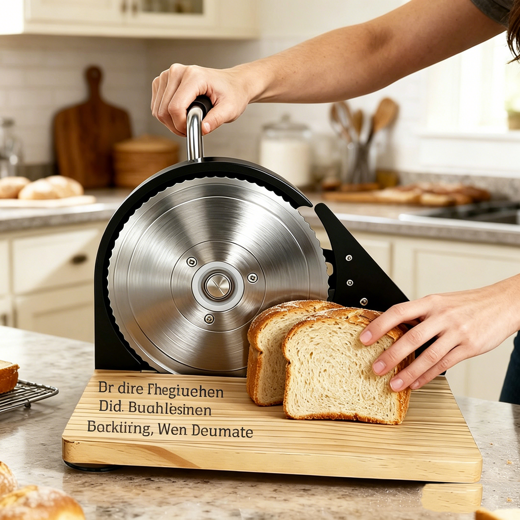 Manuelle Brotschneidemaschine mit verstellbarer Stärke: Praktischer Brotschneider für Toast & Brot