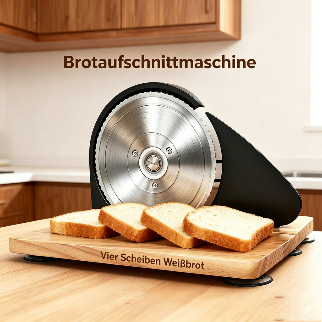 Manuelle Brotschneidemaschine mit verstellbarer Stärke: Praktischer Brotschneider für Toast & Brot
