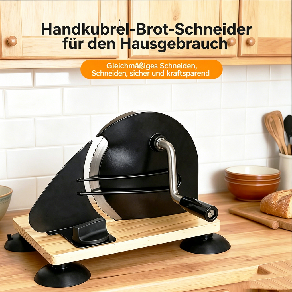 Manuelle Brotschneidemaschine mit verstellbarer Stärke: Praktischer Brotschneider für Toast & Brot
