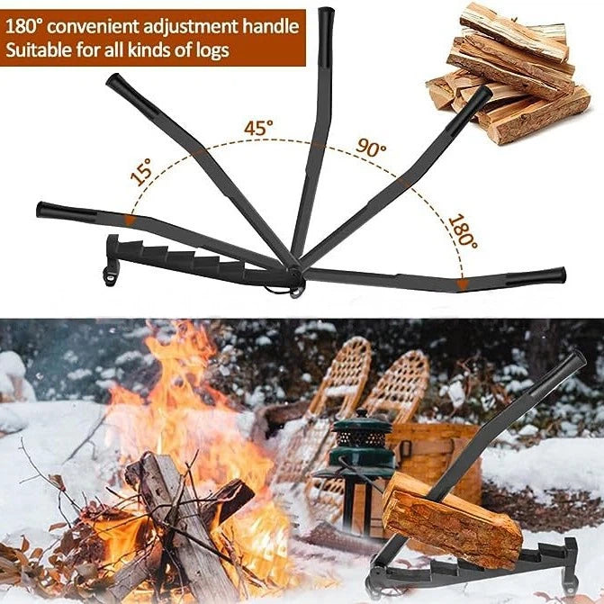 Wand-Holzspalter Manuell – Robustes Gusseisen Anzündholz-Spalter-Set mit Schutzhandschuhen & Montageschrauben – Hebelsystem Brennholzspalter für Kamin, Ofen & Lagerfeuer