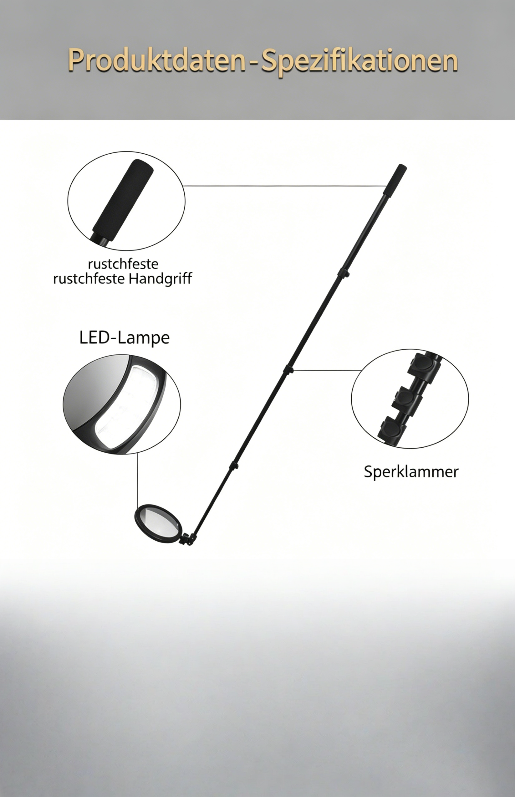 V16 Kontrollspiegel mit LED-Beleuchtung: 16cm Acryl Konvexspiegel für Unterboden- & Fahrzeugkontrolle