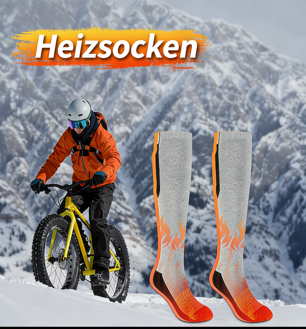 Winter Smart Heizsocken – USB Aufladbare Skisocken mit 3 Temperaturstufen, Outdoor Thermo Socken M-XL